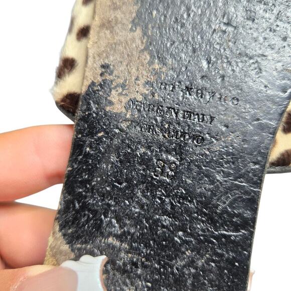 Jenni Kayne Pony Hair Leopard Print Mules Size: 38 - Picture 6 of 7